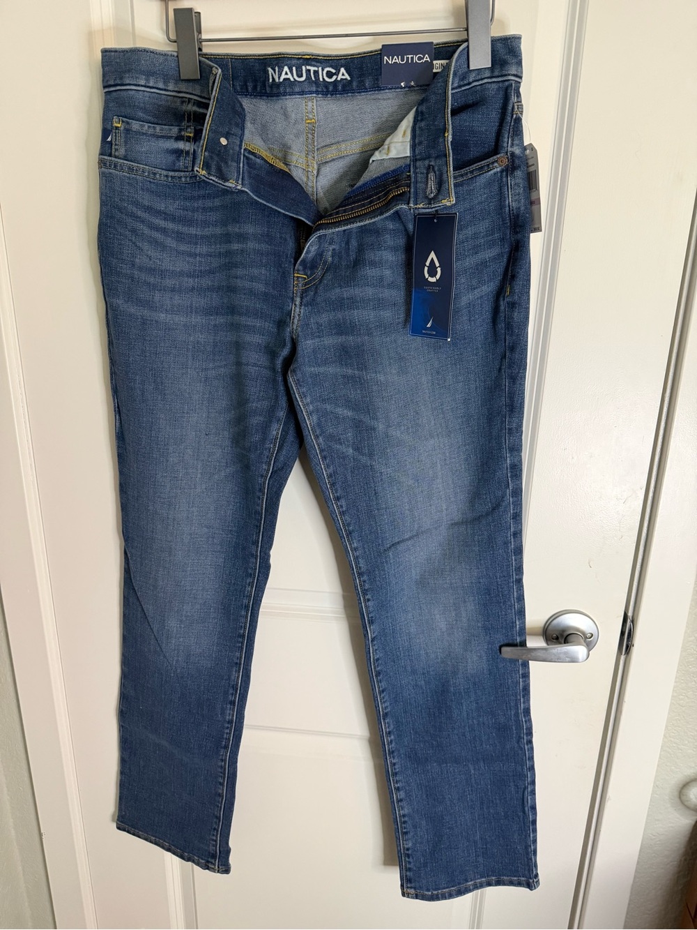 Nautica men’s Mid-Rise Stretch Jeans - Dark Blue